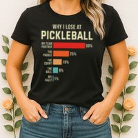 Why I Lose At Pickleball Player Funny Pickleballers Womens T-Shirt