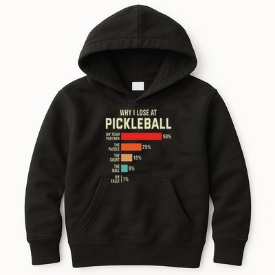 Why I Lose At Pickleball Player Funny Pickleballers Kids Hoodie
