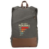 Why I Lose At Pickleball Player Funny Pickleballers Cotton Canvas Backpack