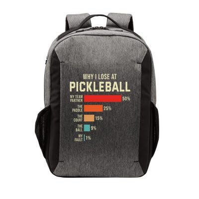 Why I Lose At Pickleball Player Funny Pickleballers Vector Backpack