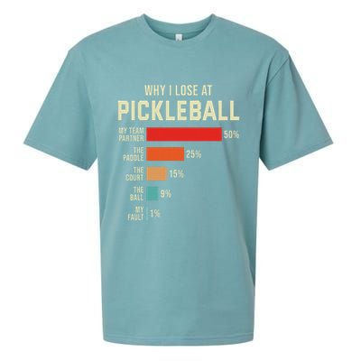 Why I Lose At Pickleball Player Funny Pickleballers Sueded Cloud Jersey T-Shirt