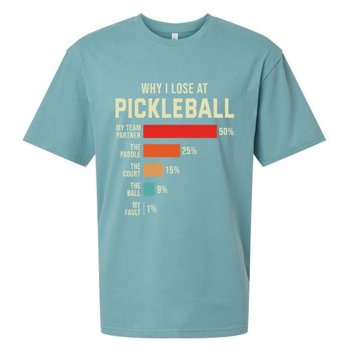 Why I Lose At Pickleball Player Funny Pickleballers Sueded Cloud Jersey T-Shirt