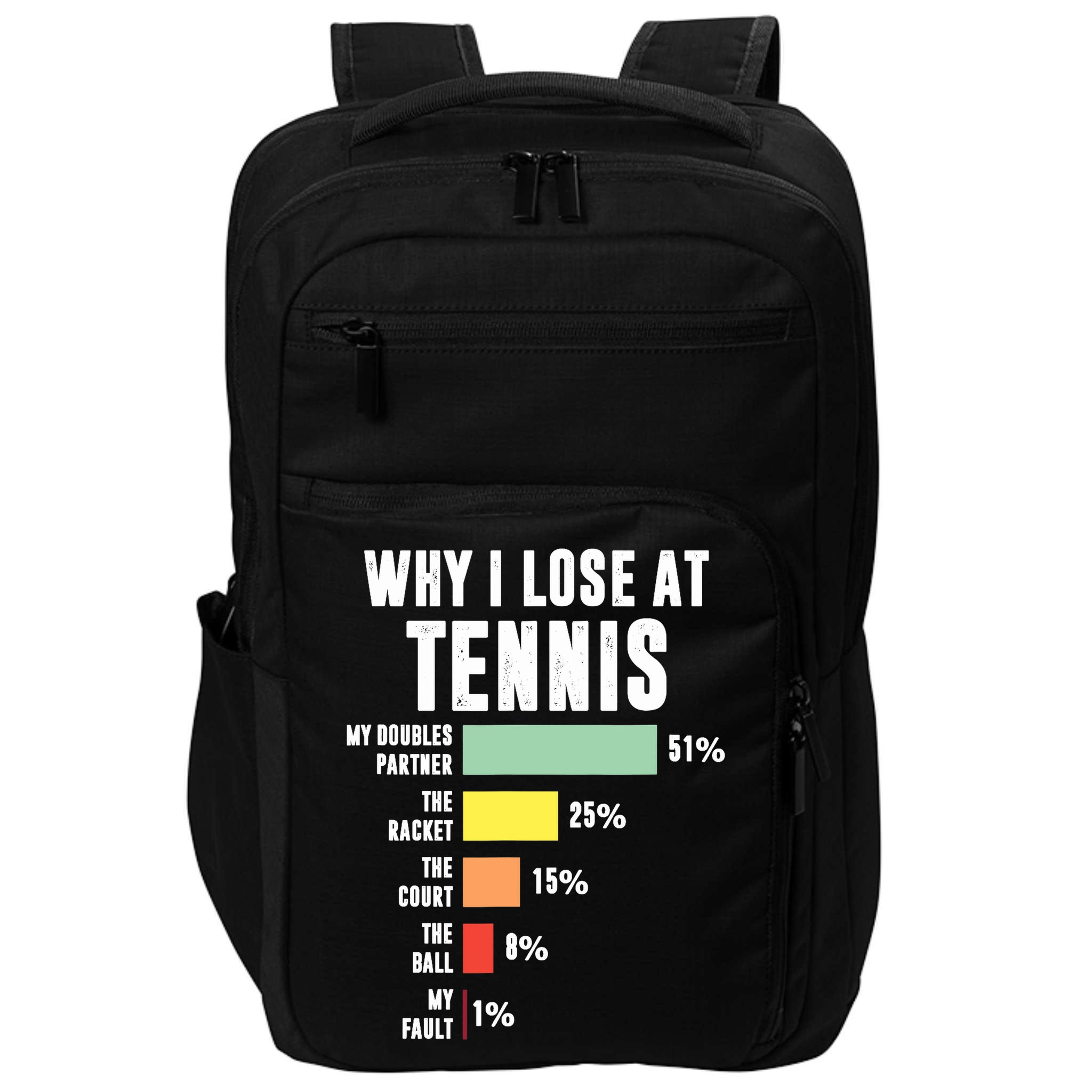 Why I Lose At Tennis, Funny Tennis Player Impact Tech Backpack