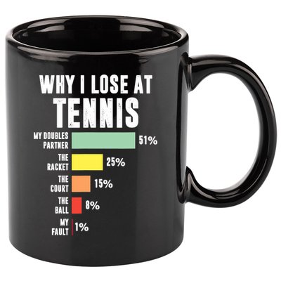 Why I Lose At Tennis, Funny Tennis Player 11oz C Handle Ceramic Mug