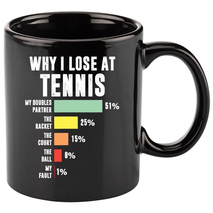 Why I Lose At Tennis, Funny Tennis Player 11oz C Handle Ceramic Mug