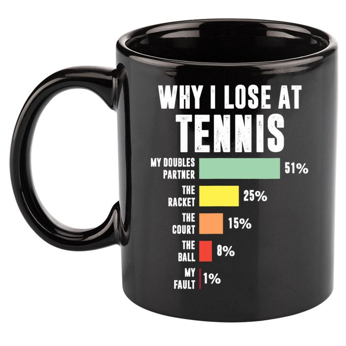 Why I Lose At Tennis, Funny Tennis Player 11oz C Handle Ceramic Mug