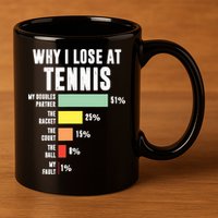 Why I Lose At Tennis, Funny Tennis Player 11oz C Handle Ceramic Mug