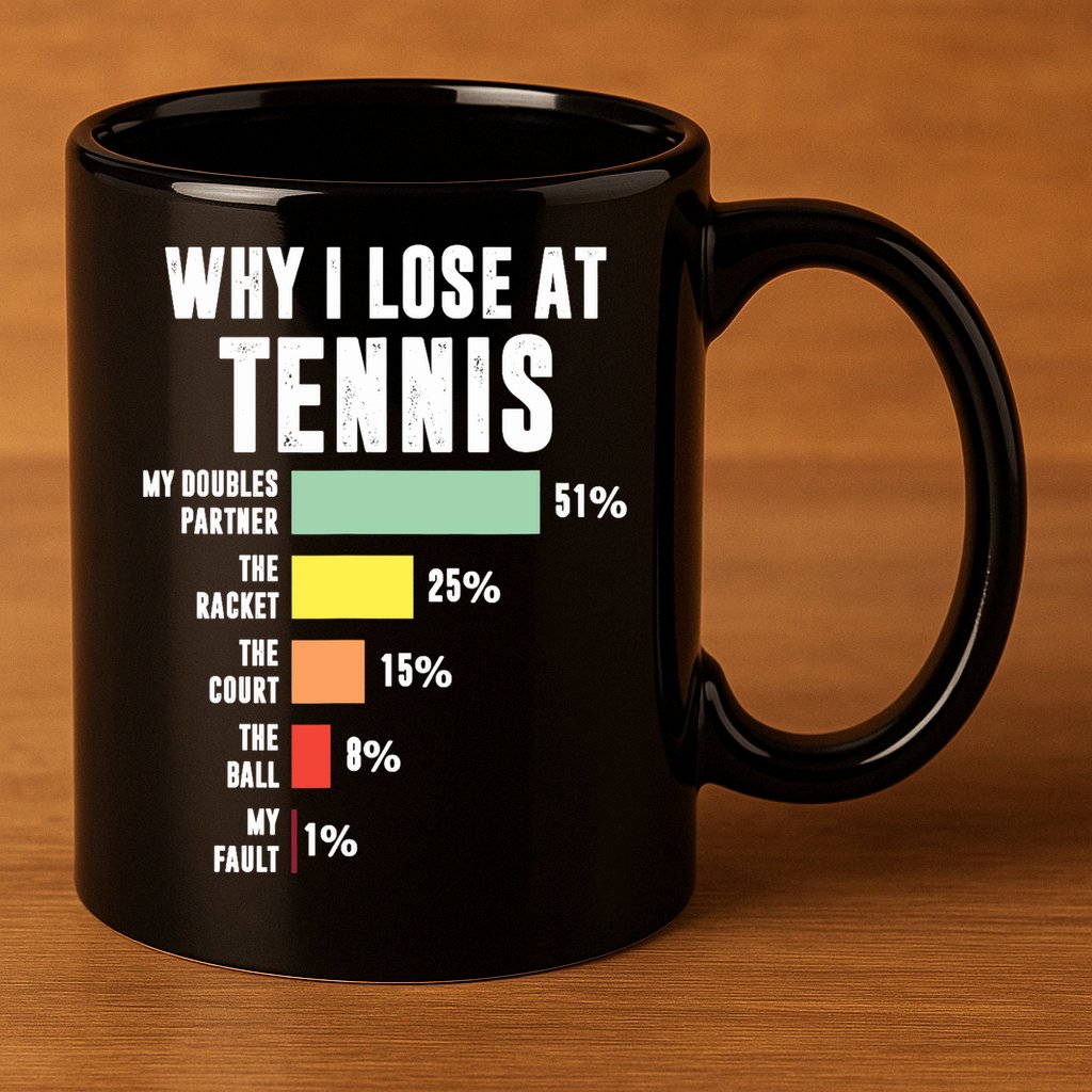 Why I Lose At Tennis, Funny Tennis Player 11oz C Handle Ceramic Mug