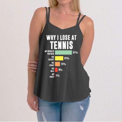 Why I Lose At Tennis, Funny Tennis Player Women's Strappy Tank