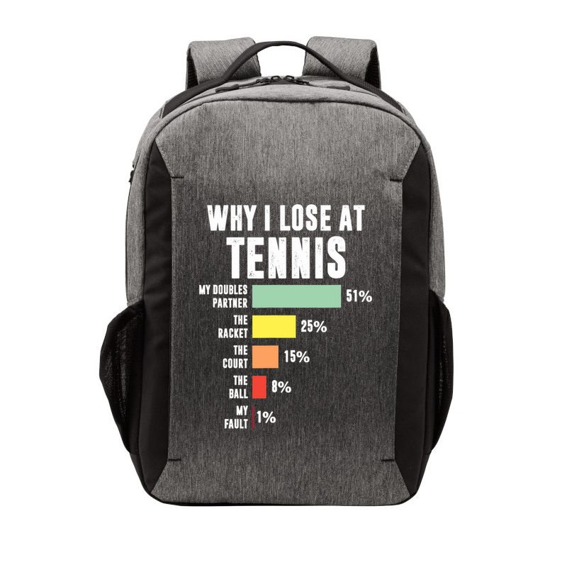 Why I Lose At Tennis, Funny Tennis Player Vector Backpack