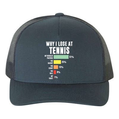 Why I Lose At Tennis, Funny Tennis Player Yupoong Adult 5-Panel Trucker Hat