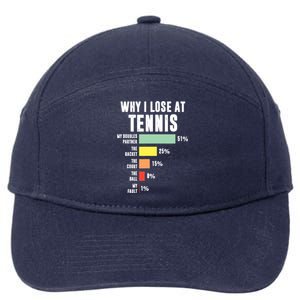 Why I Lose At Tennis, Funny Tennis Player 7-Panel Snapback Hat