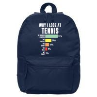 Why I Lose At Tennis, Funny Tennis Player 16 in Basic Backpack