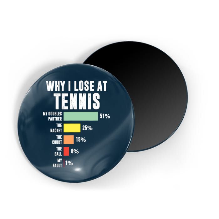 Why I Lose At Tennis, Funny Tennis Player Magnet