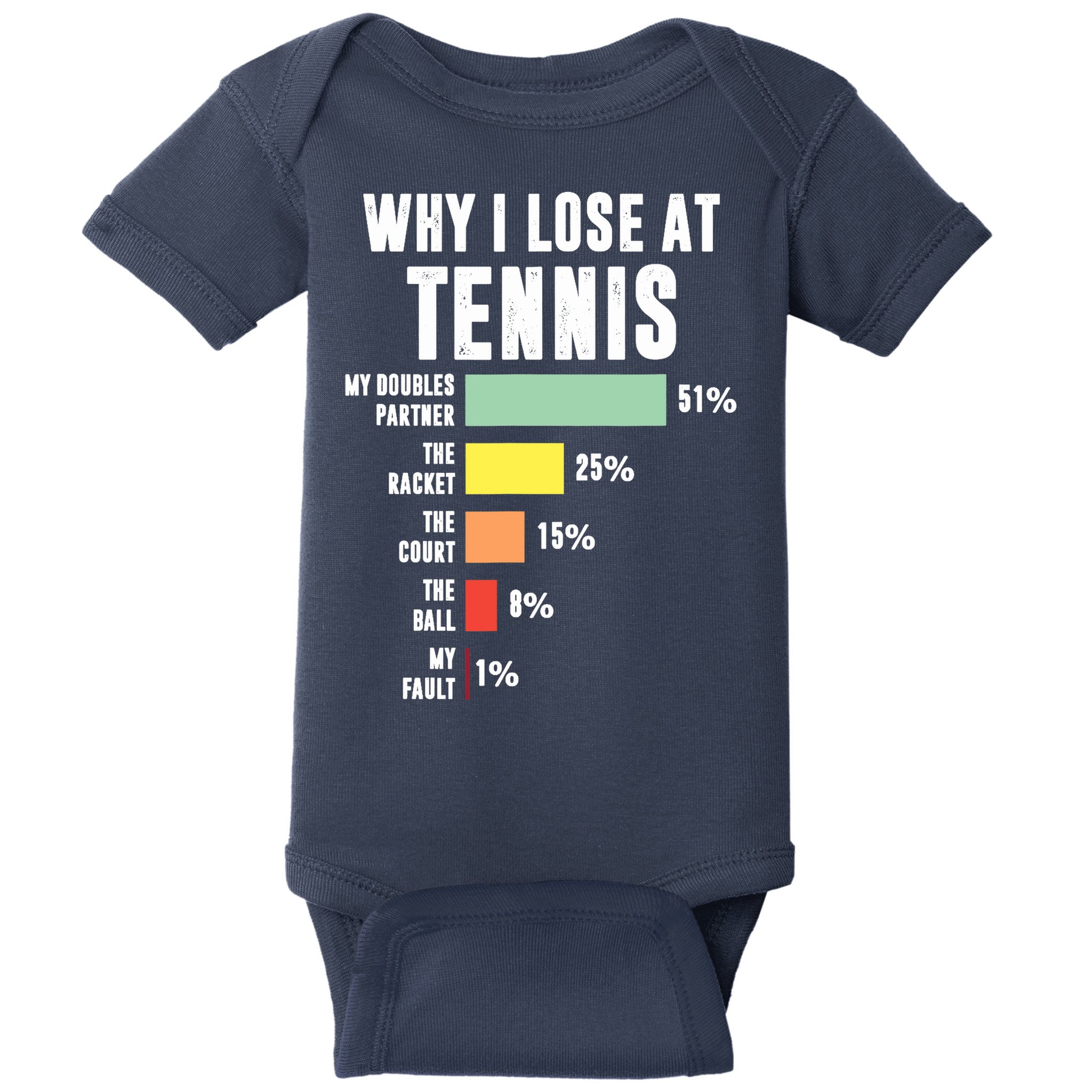 Why I Lose At Tennis, Funny Tennis Player Baby Bodysuit
