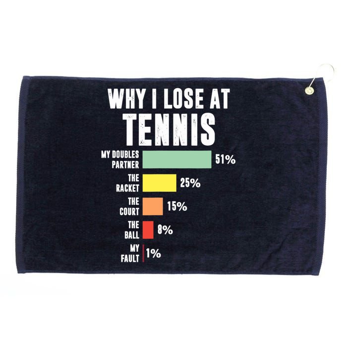 Why I Lose At Tennis, Funny Tennis Player Grommeted Golf Towel