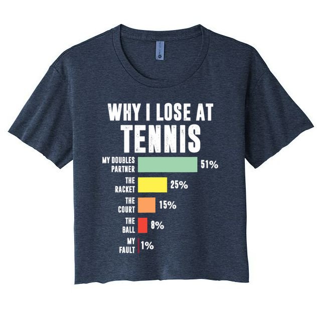 Why I Lose At Tennis, Funny Tennis Player Crop Top