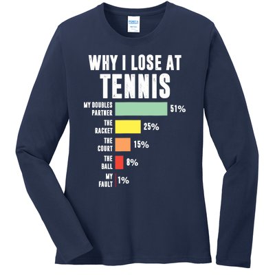 Why I Lose At Tennis, Funny Tennis Player Ladies Long Sleeve Shirt