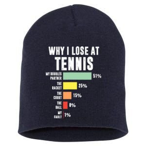 Why I Lose At Tennis, Funny Tennis Player Short Acrylic Beanie