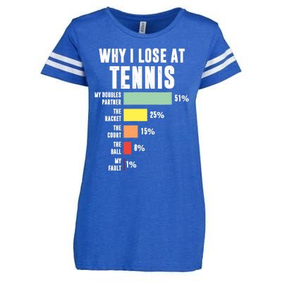 Why I Lose At Tennis, Funny Tennis Player Enza Ladies Jersey Football T-Shirt