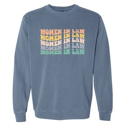 Women In Law Retro Lawyer School Student Garment-Dyed Sweatshirt