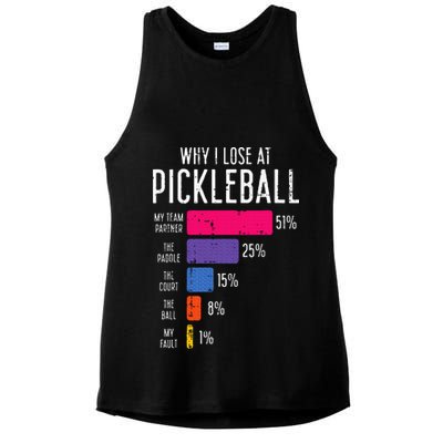 Why I Lose At Pickleball Funny Pickle Ball Ladies PosiCharge Tri-Blend Wicking Tank