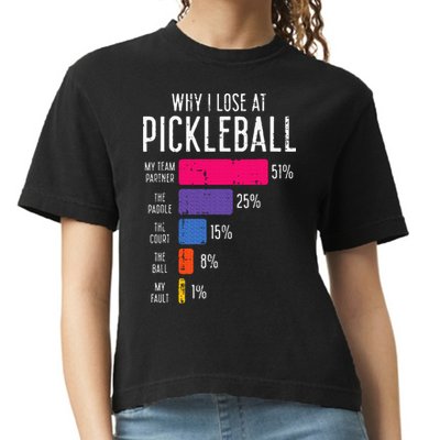 Why I Lose At Pickleball Funny Pickle Ball Comfort Colors Boxy T-Shirt