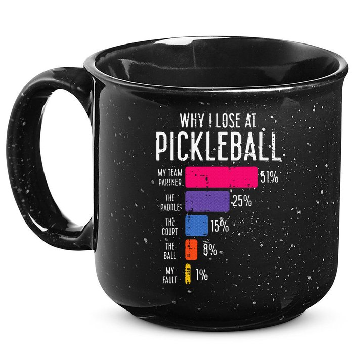 Why I Lose At Pickleball Funny Pickle Ball 15oz Campfire Ceramic Mug