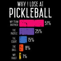 Why I Lose At Pickleball Funny Pickle Ball Drawstring Bag