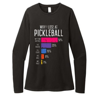 Why I Lose At Pickleball Funny Pickle Ball Womens CVC Long Sleeve Shirt