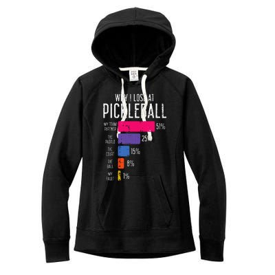 Why I Lose At Pickleball Funny Pickle Ball Women's Fleece Hoodie