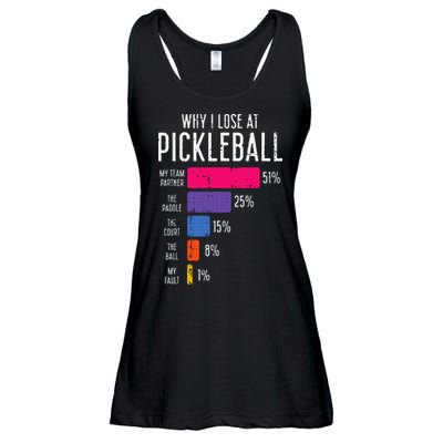 Why I Lose At Pickleball Funny Pickle Ball Ladies Essential Flowy Tank