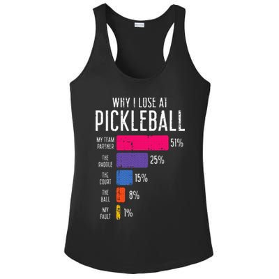 Why I Lose At Pickleball Funny Pickle Ball Ladies PosiCharge Competitor Racerback Tank