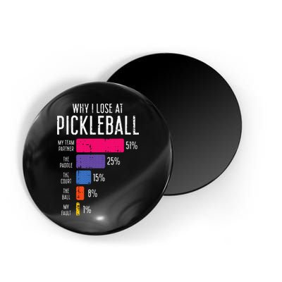 Why I Lose At Pickleball Funny Pickle Ball Magnet