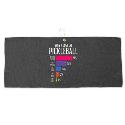 Why I Lose At Pickleball Funny Pickle Ball Large Microfiber Waffle Golf Towel