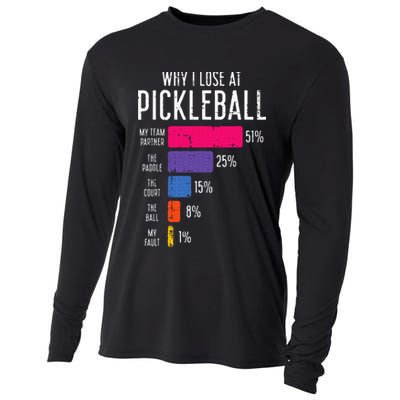 Why I Lose At Pickleball Funny Pickle Ball Cooling Performance Long Sleeve Crew