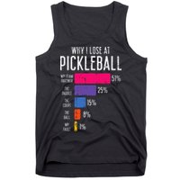Why I Lose At Pickleball Funny Pickle Ball Tank Top