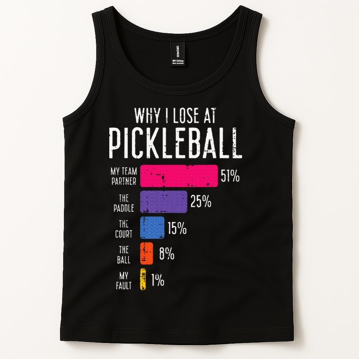 Why I Lose At Pickleball Funny Pickle Ball Tank Top