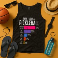 Why I Lose At Pickleball Funny Pickle Ball Tank Top