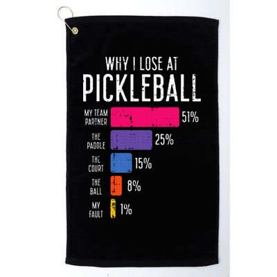 Why I Lose At Pickleball Funny Pickle Ball Golf Towel