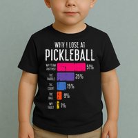 Why I Lose At Pickleball Funny Pickle Ball Toddler T-Shirt
