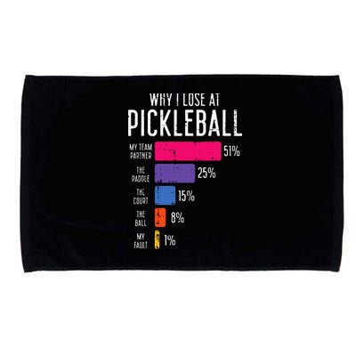 Why I Lose At Pickleball Funny Pickle Ball Microfiber Hand Towel