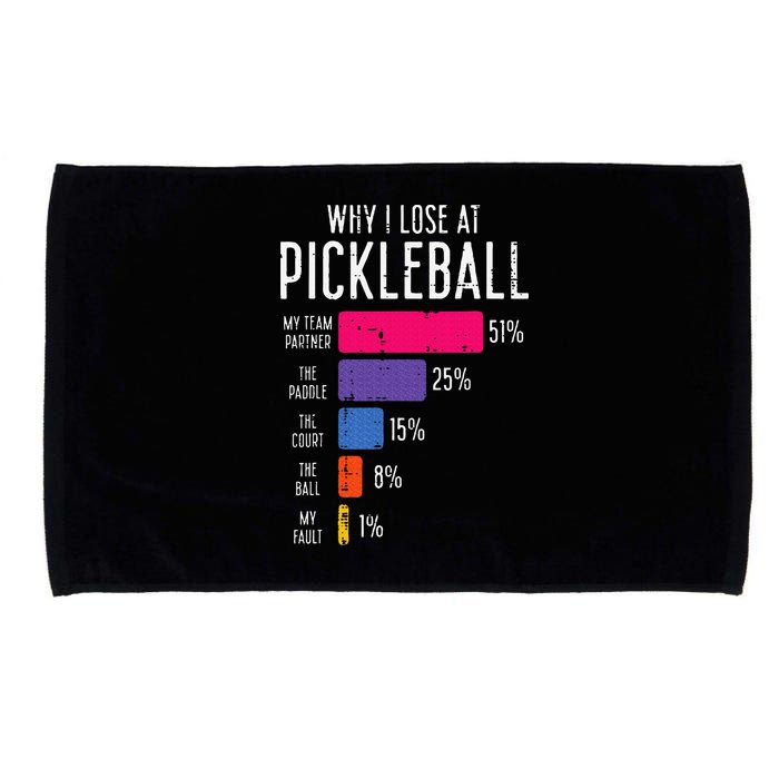 Why I Lose At Pickleball Funny Pickle Ball Microfiber Hand Towel