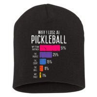 Why I Lose At Pickleball Funny Pickle Ball Short Acrylic Beanie