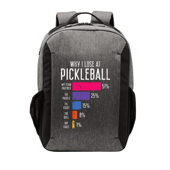 Why I Lose At Pickleball Funny Pickle Ball Vector Backpack