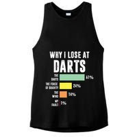 Why I Lose At Darts Funny Darts Player Ladies PosiCharge Tri-Blend Wicking Tank