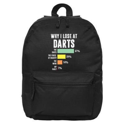 Why I Lose At Darts Funny Darts Player 16 in Basic Backpack