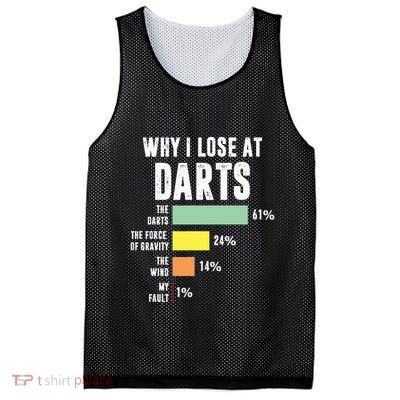 Why I Lose At Darts Funny Darts Player Mesh Reversible Basketball Jersey Tank