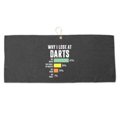Why I Lose At Darts Funny Darts Player Large Microfiber Waffle Golf Towel