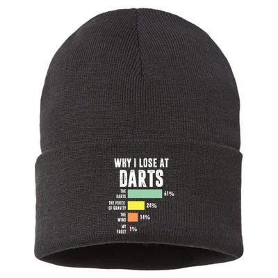 Why I Lose At Darts Funny Darts Player Sustainable Knit Beanie